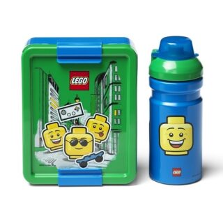 LEGO ICONIC Boy svačinový set (láhev a box) modrá/zelená - neuveden