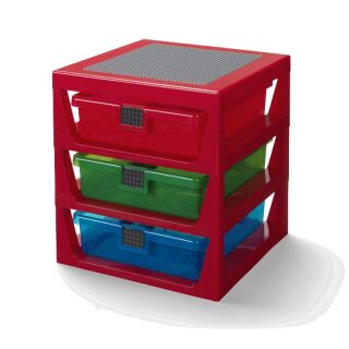 Organizér LEGO se třemi zásuvkami - červený - neuveden