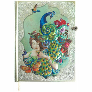 Luxusní zápisník Žena s pávem Boncahier (poškozená) - neuveden
