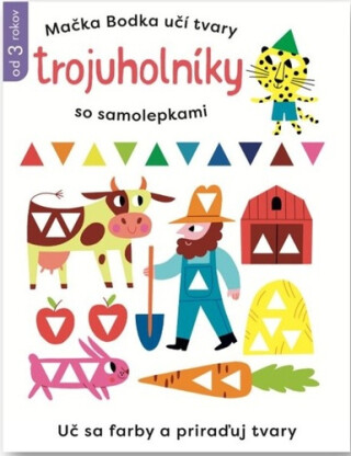 Mačka Bodka učí tvary Trojuholníky so samolepkami - 