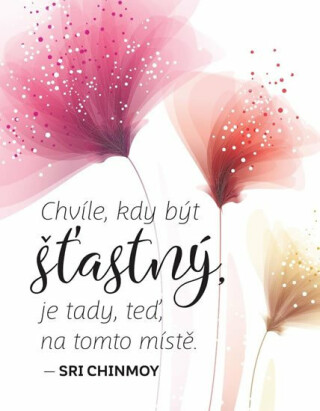 Magnet na lednici - Chvíle, kdy být šťastný, jen tady a teď, na tomto místě - Sri Chinmoy