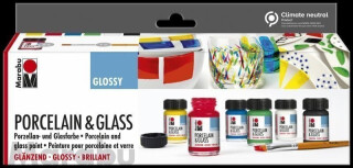 Marabu Porcelain & Glass starter set - Glossy 6 x 15ml (poškozené) - neuveden