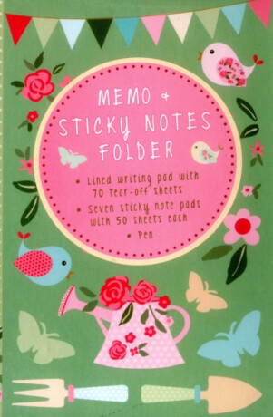 Memo & Sticky Notes Folder: Pretty Garden - Press Peony