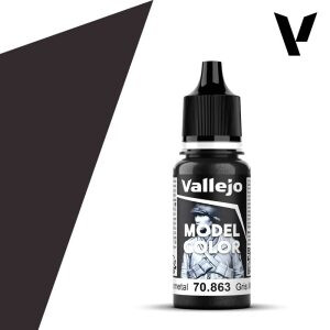 Modelářská barva Vallejo 18ml – 863 Gunmetal (Metallic) - 