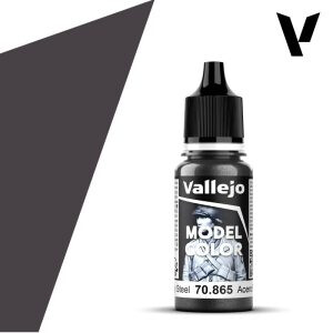 Modelářská barva Vallejo 18ml – 865 Oily Steel (Metallic) - 
