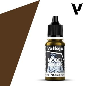 Modelářská barva Vallejo 18ml – 878 Old Gold (Metallic) - 