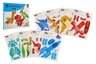 Modely 3D papírové dinosauři 8 ks v sáčku - 