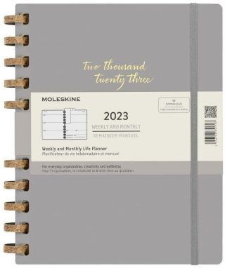 Moleskine Spirálový plánovací zápisník 2023 šedý XXL - neuveden