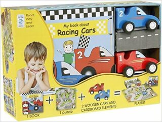 My Little Book about Racing Cars (Book, Wooden Toy & 16-piece Puzzle) - neuveden