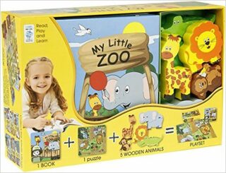 My Little Book about The Zoo (Book, Wooden Toy & 16-piece Puzzle) - neuveden