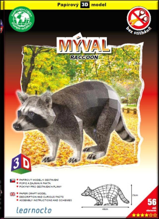 Mýval – Papírový 3D model/56 dílků (poškozené) - neuveden