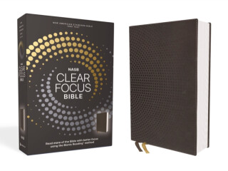 NASB, Clear Focus Bible, Leathersoft, Charcoal Brown - Zondervan