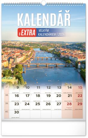 Kalendář s extra velkým kalendáriem 2024  - nástěnný kalendář - neuveden