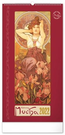 Nástěnný kalendář Alfons Mucha 2022, 33 x 64 cm - neuveden