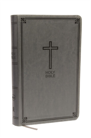 NKJV, Deluxe Gift Bible, Leathersoft, Gray, Red Letter, Comfort Print - Thomas Nelson