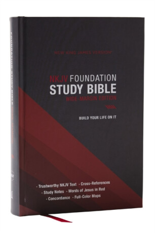 NKJV Foundation Study Bible, Wide-Margin, Black Hardcover, Red Letter - Thomas Nelson