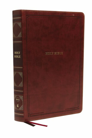 NKJV Holy Bible, Super Giant Print Reference Bible, Brown Leathersoft, 43,000 Cross references, Red Letter, Comfort Print: New King James Version - Thomas Nelson