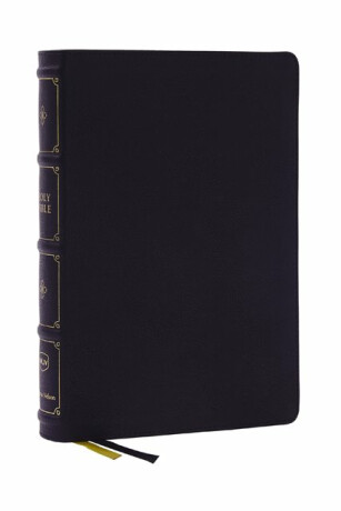 NKJV, Large Print Thinline Reference Bible, Blue Letter, Maclaren Series, Leathersoft, Black, Comfort Print - Thomas Nelson