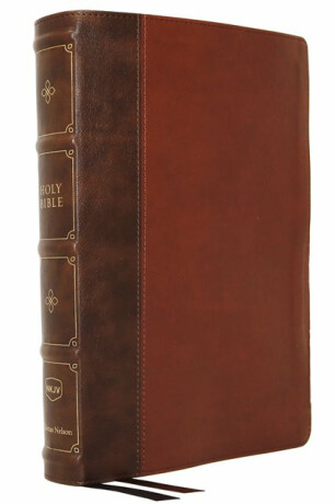 NKJV, Large Print Verse-by-Verse Reference Bible, Maclaren Series, Leathersoft, Brown, Comfort Print - Thomas Nelson