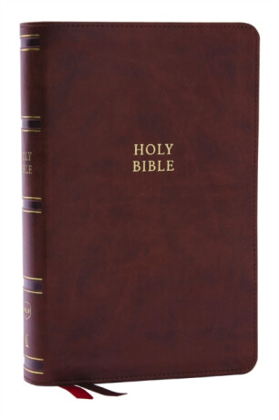 NKJV, Single-Column Reference Bible, Verse-by-verse, Brown Leathersoft, Red Letter, Comfort Print - Thomas Nelson