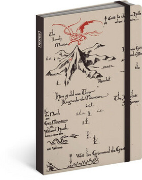 Notes s gumičkou Hobbit krémová - neuveden