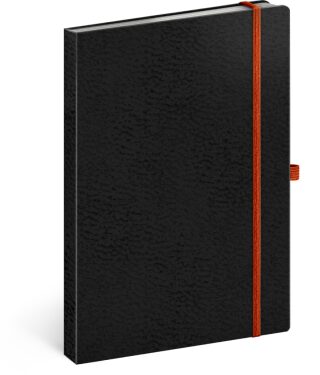 Notes - Vivella Classic černý/oranžový, linkovaný, 15 x 21 cm - neuveden