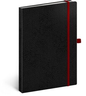 Notes - Vivella Classic černý/červený, tečkovaný, 15 x 21 cm - neuveden