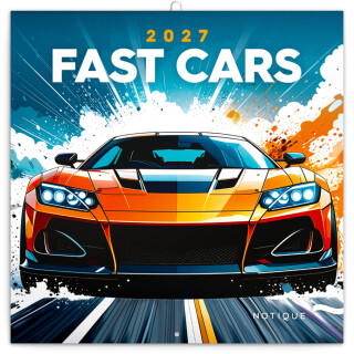 NOTIQUE Grid calendar Fast Cars 2027, 30 x 30 cm - 