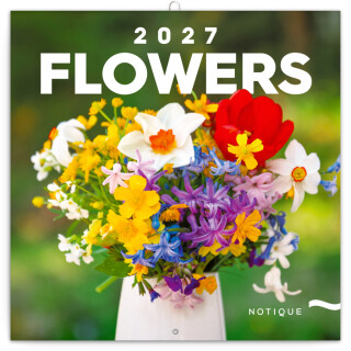 NOTIQUE Grid calendar Flowers 2027, 30 x 30 cm - 