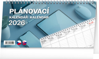 Stolní kalendář Plánovací CZ/SK 2026, 25 x 12,5 cm - neuveden