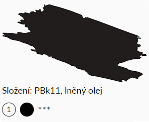 Olejová barva Umton 20ml – 0054 Čerň železitá - 