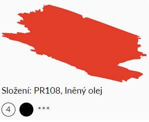 Olejová barva Umton 20ml – 0061 Kadmium červené střední - 