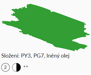 Olejová barva Umton 20ml – 0074 Permanentní zeleň světlá - 