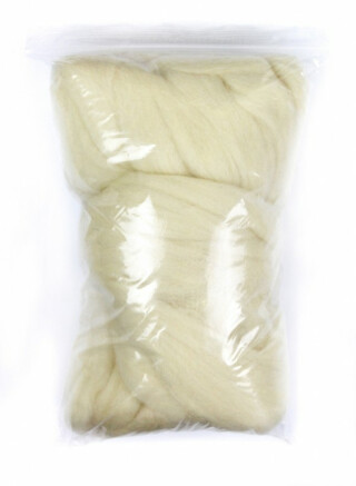 Ovčí vlna přírodní bílá česaná 100g - 