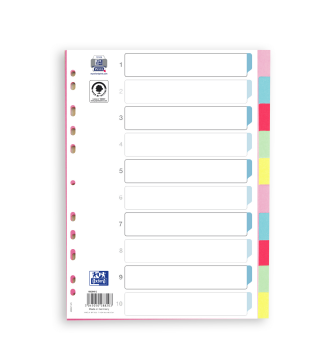 Oxford - Rozřaďovač Oxford A4/10 pastelových barev - 