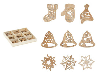 Ozdoby dřevěné set mix 27ks - 