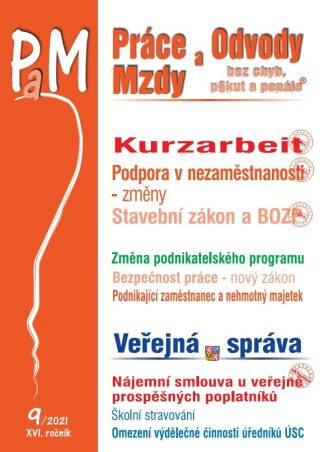 PaM 9/2021 Kurzarbeit - nová právní úprava příspěvku při částečné práci - Ladislav Jouza