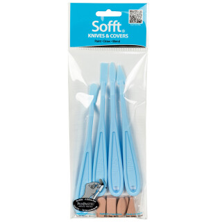 PanPastel Sofft Mixed Covers & Knives Set - sada špachtlí pro nanášení pastelu, s návleky, 12 kusů - 