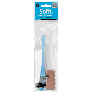 PanPastel Sofft No.1 Round Covers & Knife - špachtle pro nanášení pastelu, s návleky, 6 kusů - 