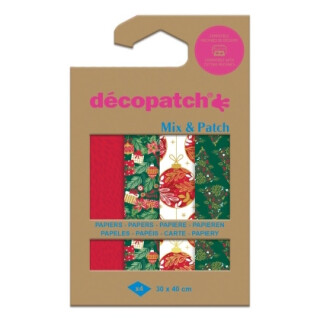 Papíry na dekupáž 4ks – Traditional Christmas - 