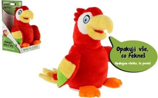 Papoušek Jaroušek opakující věty plyš 16 cm na baterie se zvukem v krabici - neuveden