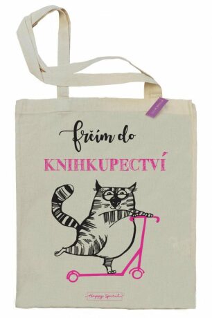 Plátěná taška Kočka – Frčím do knihkupectví - Plátěné tašky - neuveden