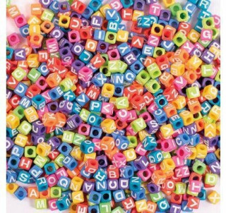 Playbox Barevné korálky 7 x 7 mm s písmenky 300 ks - neuveden