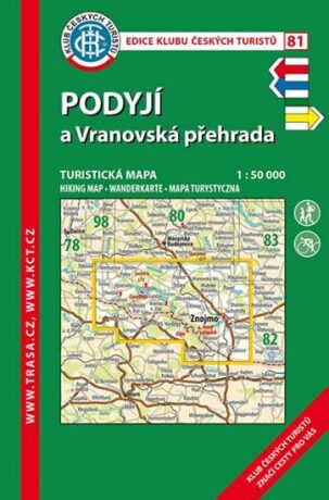 Podyjí, Vranovská přehrada /KČT 81 1:50T Turistická mapa - neuveden