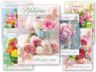 Pohlednice sr R056 E glitr+výsek+UV - 