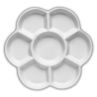 Porcelánová malířská paleta Daler Rowney - kulatá, 7 pozic - 