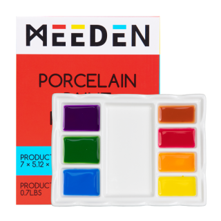 Porcelánová paleta obdélníková 8 důlků 13x18cm - 