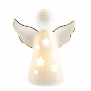 Porcelánový anděl s LED světlem 11 cm - neuveden