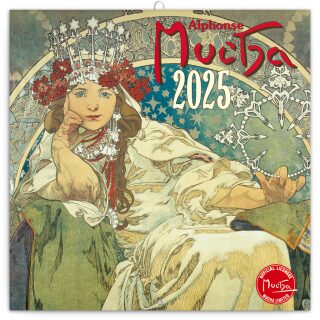 Kalendář 2025 poznámkový: Alfons Mucha, 30 × 30 cm - neuveden