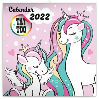 Kalendář 2022 poznámkový: Šťastní jednorožci, 30 × 30 cm - neuveden